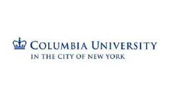 A blue and white logo of columbia university.