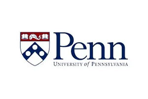 A penn university logo with the name of the school.